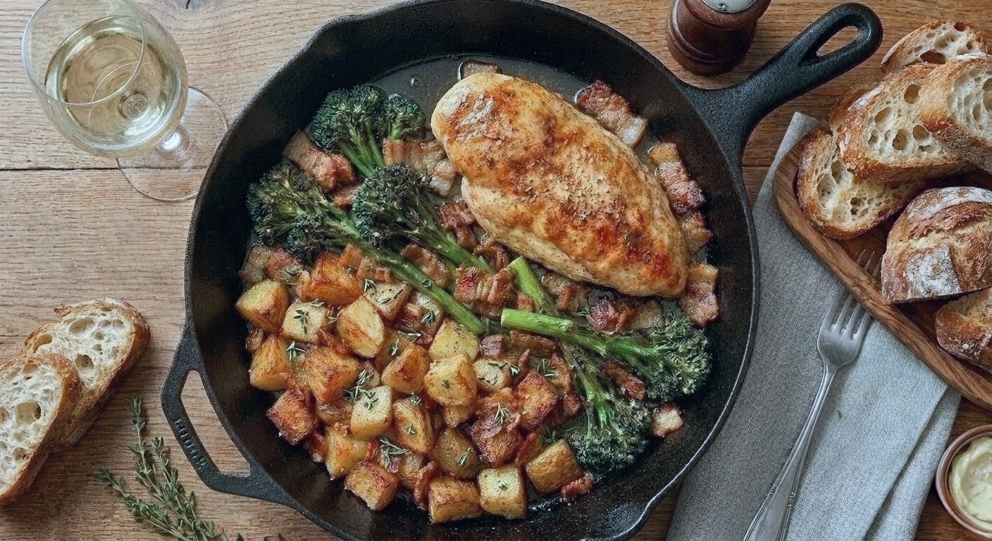 Chicken, Bacon and Garlic Skillet