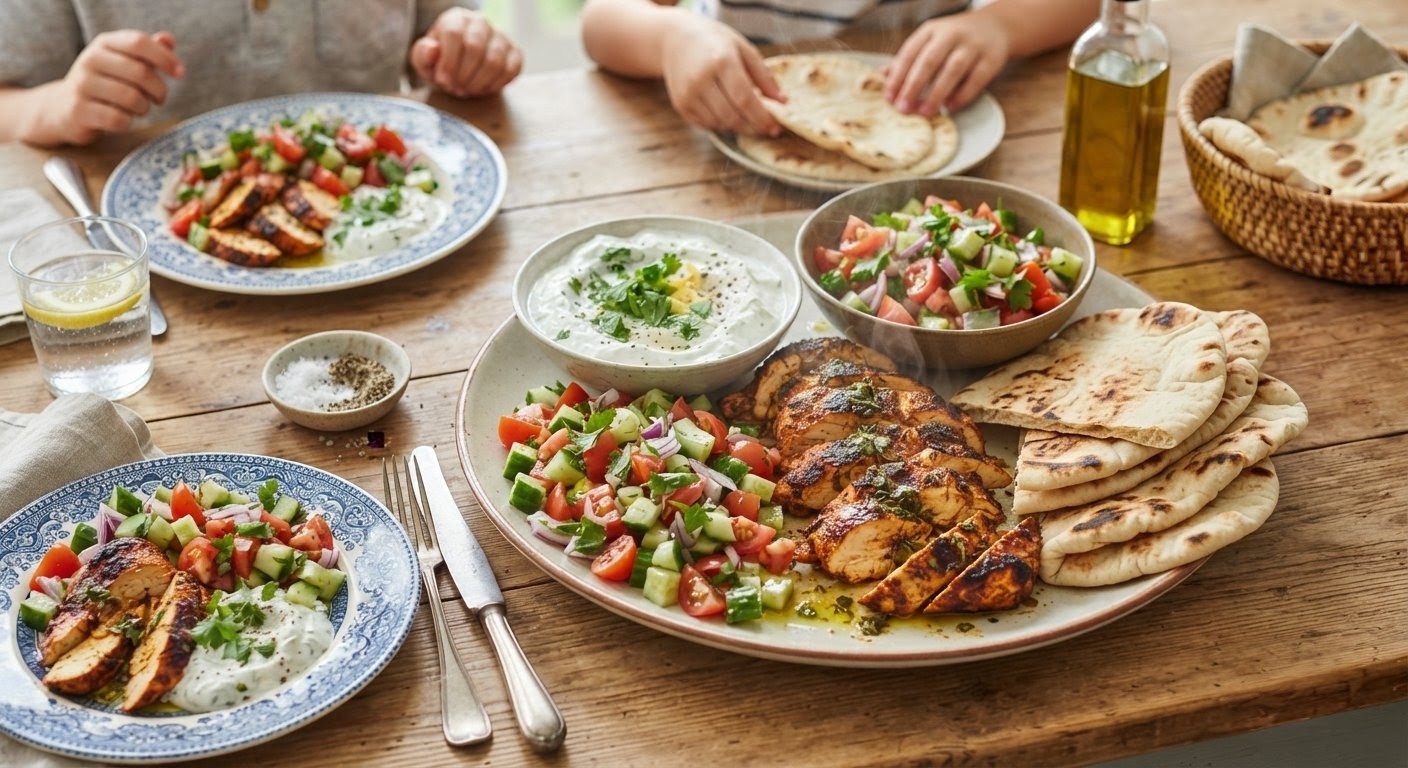 Chicken Yoghurt Flatbread Plate